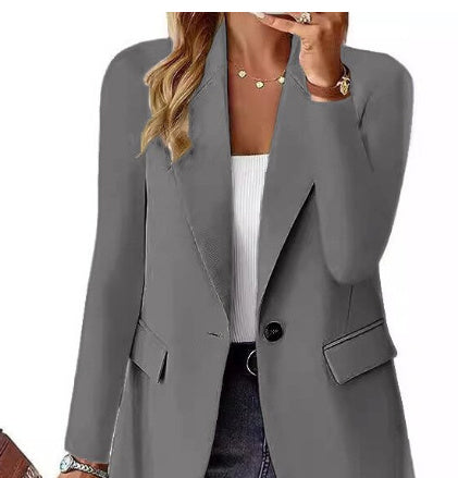 Women's Polyester Autumn Long Sleeve Solid Color Cardigan Suit Jacket! - Jacques Essential