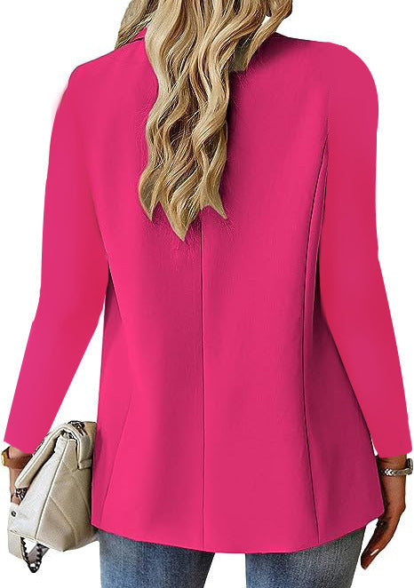 Women's Polyester Autumn Long Sleeve Solid Color Cardigan Suit Jacket! - Jacques Essential