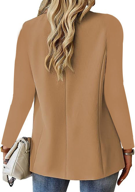 Women's Polyester Autumn Long Sleeve Solid Color Cardigan Suit Jacket! - Jacques Essential