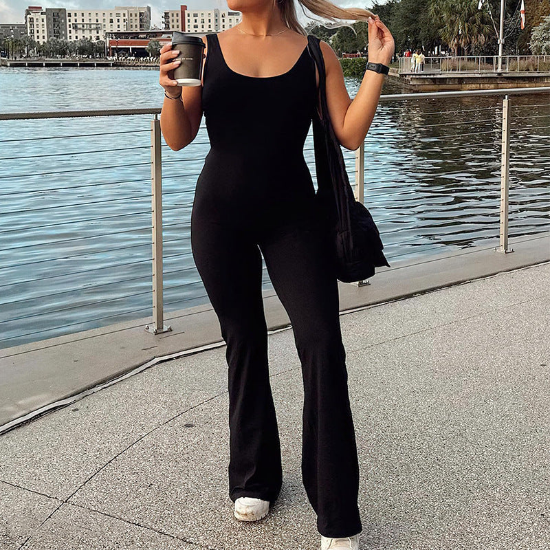 Slim Fit Backless Jumpsuit for Yoga and Exercise! - Jacques Essential