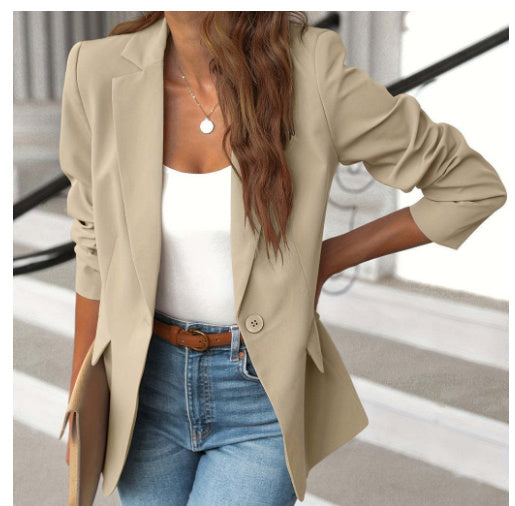 Women's Polyester Autumn Long Sleeve Solid Color Cardigan Suit Jacket! - Jacques Essential