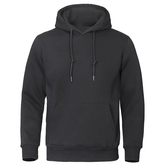 Men's Solid Color Fleece Hoodie Sweatshirt for Casual Streetwear - Jacques Essential